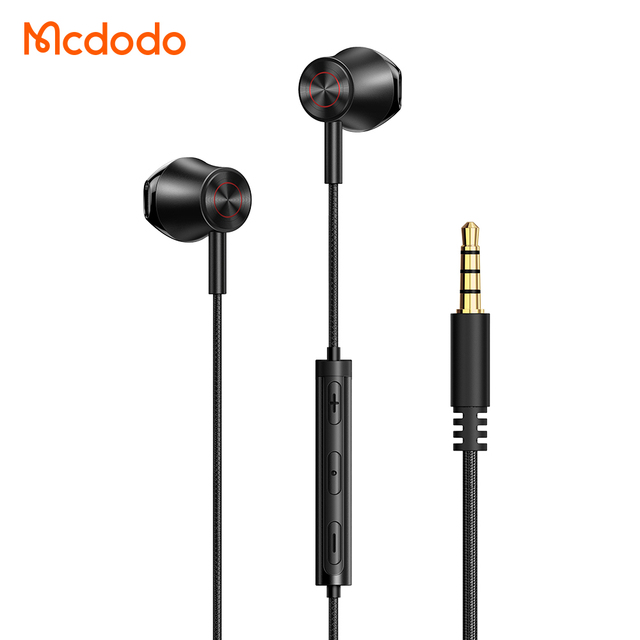 Metal Housing Nylon Braid Wired Earphone 3.5 mm Gaming Semi-In-Ear Earphones Earbud in Ear for Phones With 3.5mm Port