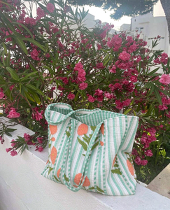 Custom Logo Ladies Open <b>Square</b> Tote Bag Floral Printed Travel Shoulder Bag Women Recycled Soft Quilted Cotton - Product Image 3