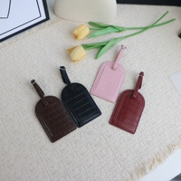 Étiquette de bagage en cuir PU à motif crocodile, accessoire anti-perte pour les voyages d'affaires et les déplacements