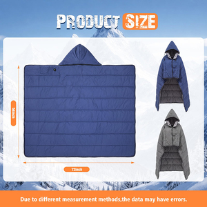 Couverture chauffante pliable légère, imperméable, pour l'extérieur, poncho électrique USB portable, 4 éléments chauffants avec sac de rangement portable - Product Image 3