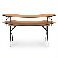 Table serpentine rustique de style ferme pour comptoir de bar de mariage, tables à manger courbées pliantes portables pour la location de traiteur