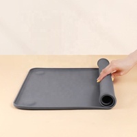 Tapis pliable antidérapant pour protéger le sol, sans odeur, imperméable, en silicone, pour gamelles d'eau et de nourriture pour animaux de compagnie