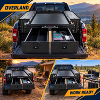 Système de tiroirs pour benne de pick-up, double tiroir, organisateur de cargaison, rangement d'outils, pour tout-terrain, overlanding et camping