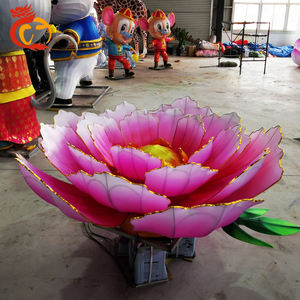 Led tradicional chino luz tela de seda rojo linternas decoración al aire libre - Product Image 5