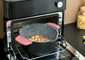 Marmite en fonte d'aluminium avec couvercle pour cuisiner et servir