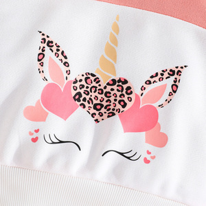 ชุดเด็กผู้หญิงน่ารัก เสื้อฮู้ด กางเกงลำลอง ชุดกีฬากลางแจ้ง ชุดลำลอง 2 ชิ้น ชุดฤดูใบไม้ร่วง ผ้าสแปนเด็กซ์/โพลีเอสเตอร์ ระบายอากาศได้ดี - Product Image 4