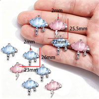 Pendentif créatif en alliage de zinc électroplaqué incrusté de nuages et d'éclairs, breloque décorative DIY pour boucles d'oreilles, colliers, bracelets et porte-clés W898