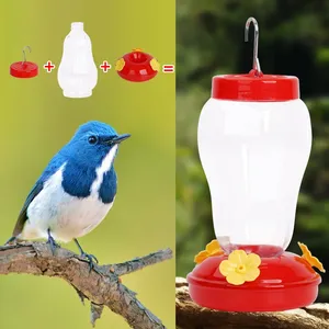 Mangeoire à eau pour oiseaux Mangeoire à colibris suspendue pour jardin extérieur avec fleur en <span class=keywords><strong>plastique</strong></span> et crochet en fer - Product Image 5