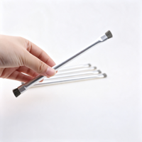 Brosse métallique double tête en acier inoxydable avec manche en aluminium, mini brosse de nettoyage pour l'élimination des scories de soudure, pour espaces étroits et usage industriel