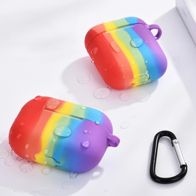 Colorful Box Case Cute Gradient Color Earphone Cover Silicone CaseFor AirPods Wireless Luxury Earphone Accessories