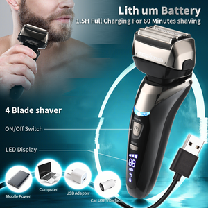 PRITECH Máquina de Afeitar Eléctrica Recargable por USB, Resistente al Agua, para Afeitado en Seco y Húmedo - Product Image 2