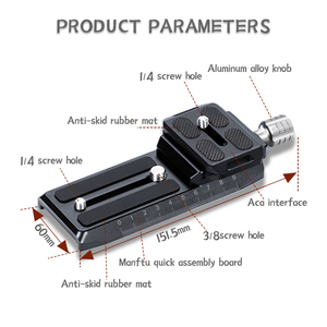 Adaptateur de plaque de fixation rapide pour caméra avec système Arca-Swiss pour DJI RS 2/RSC 2/RS 3/RS 3 Pro et pour stabilisateur <span class=keywords><strong>Ronin</strong></span>-S 3061 - Product Image 2