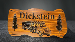 ไม้แกะสลักศิลปะพื้นบ้านที่แขวนผนังป้ายห้องโดยสารต้นสนค่ายบ้านทะเลสาบ - Product Image 3