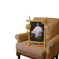 Cadre photo rond 5x7 en alliage léger et durable, bord fin, écologique, imprimé en typographie, avec verre transparent