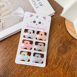 Lot de 6 pinces à cheveux miniatures en plastique, motifs floraux colorés, formes variées, unisexe, pour enfants - Product Image 1