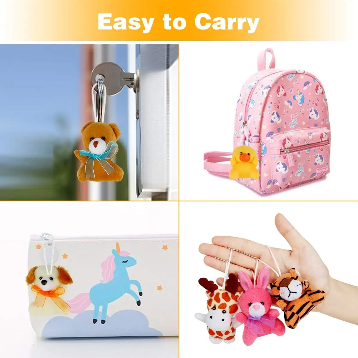 Aitbay 30 Pack Mini Set di giocattoli di peluche, Set di portachiavi piccoli animali di peluche per bomboniere, San Valentino per bambini G