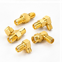 CHSUX RP- 12V Boîtier en laiton 1P pour adaptateur coaxial RF, connecteur mâle vers femelle droit plaqué or