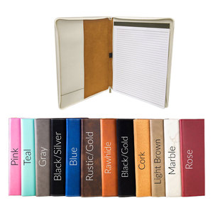 Portafolio de cuero sintético con láser de fábrica OEM con cremallera y Bloc de notas <span class=keywords><strong>A4</strong></span> para profesionales de negocios de grabado personalizado marca corporativa - Product Image 2