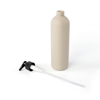 Récipient cosmétique biodégradable 100ml 250ml 300ml 400ml 500ml paille de blé bouteille en plastique avec pompe distributrice de Lotion