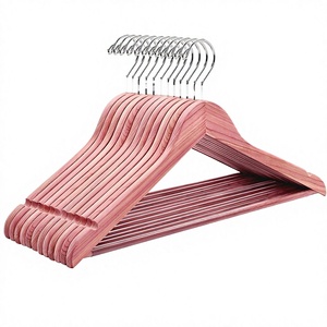Vente chaude usine : Cintres en bois massif rétro, floqués, antidérapants, sans couture, pour vêtements, chemises et robes - Product Image 2
