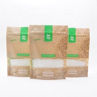 Kantong Makanan Kertas Kraft Kantong Ritsleting Makanan Kantong Jerky Sapi Berdiri Kantong Makanan