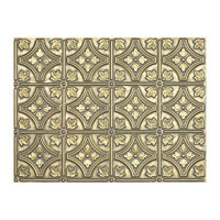 Plaques de plafond carrées en PVC imperméables de style Art déco, panneaux muraux décoratifs en relief, PLB10, or antique