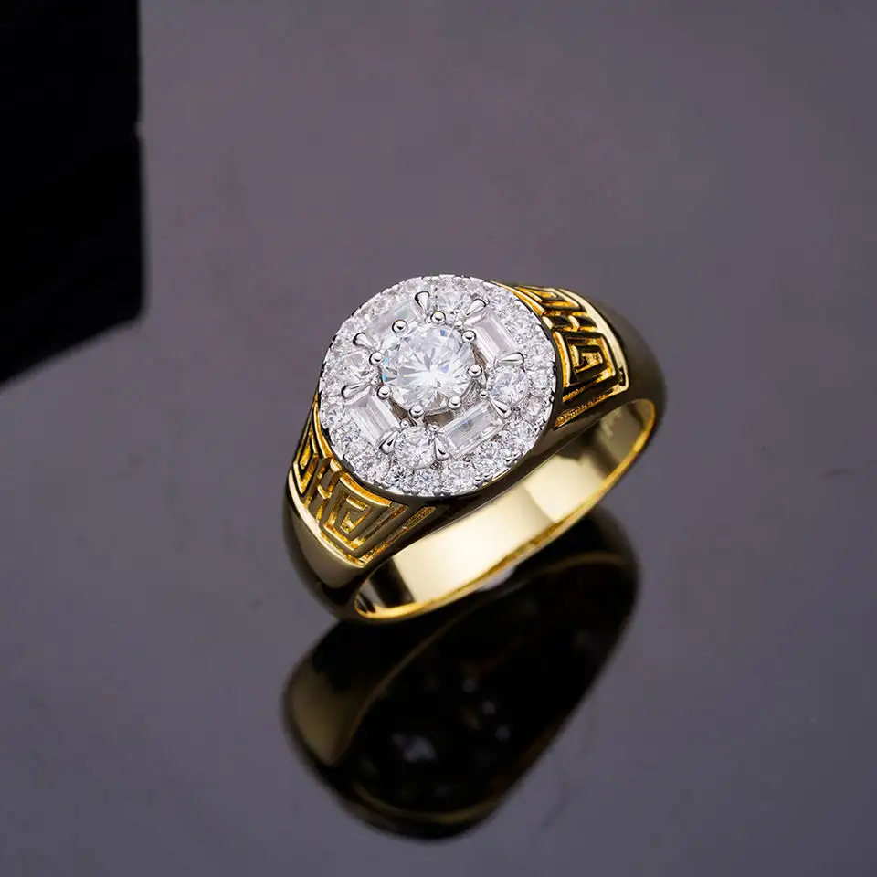 저렴한 골드 러브 아이스 아웃 모양의 조정 가능한 실버 큐빅 지르콘 사용자 정의 손가락 다이아몬드 독특한 반지