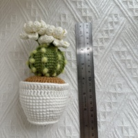 Plante en pot de cactus en coton fait main de qualité supérieure - Succulente artificielle durable et écologique pour la maison, Thanksgiving