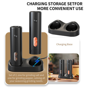 Molinillo de pimienta eléctrico, molinillo de pimienta, molinillo de especias, molinillo de pimienta ajustable externo de sal automático - Product Image 2