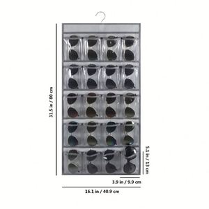 Custom Wall Mounted Eyeglasses Holder with 20 Clear Slots Sunglasses Organizer for Wardrobe Living Room Bathroom-Coat <b>Stand</b> - Product Image 3