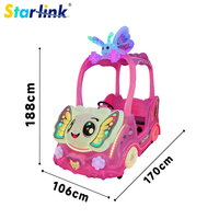 Voiture tamponneuse électrique Papillon Princesse avec auvent, lumières LED, musique et télécommande, pour enfants et adultes, pour usage intérieur et extérieur en centre commercial