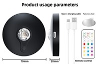 Lampe d'ambiance RGB à LED pour armoire/entrée, rechargeable magnétiquement, avec télécommande, en forme de œil de chat, intégrée, à piles, pour PC