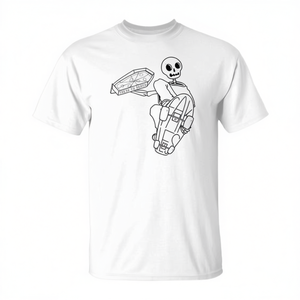 T-shirt Fakie's Pizza Skelly, unisex, taglia media per adulti, stampa grafica, abbigliamento casual - Product Image 2