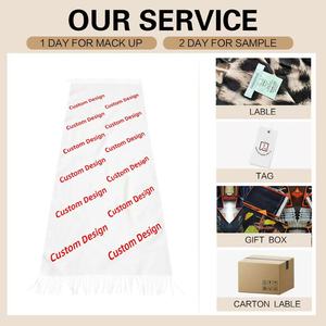 ソフトカスタムロゴチェックネックUvリアクティブスカーフストレッチ冬プリントサイケデリックス光沢フェスティバルPashminaショール - Product Image 5