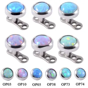 Surgical Steel Opal Dermal Anchor Top Micro Dermal Anchor Piercings Skin Diver Surface Piercing Sex Body Jewelry