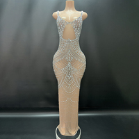 Novance Y4479-B dernières femmes mode vêtements 2024 strass luxe sans manches Sexy robe Vestidos élégant pour la fête