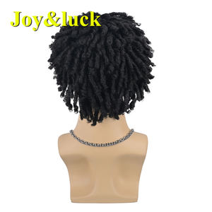 Peluca Corta de Estilo Dreadlock para <span class=keywords><strong>Hombre</strong></span>, Venta al por Mayor de Fábrica, Estilo Masculino, Cabello Lateral Negro, Peluca Sintética para <span class=keywords><strong>Hombre</strong></span> - Product Image 2