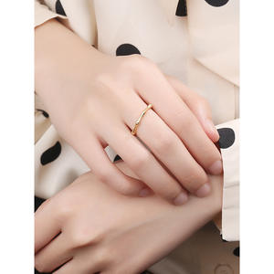 Anillo de Plata de Ley 925 con círculo sónico de bambú, ajustable, minimalista - Product Image 6