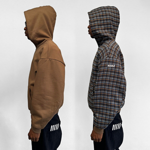 Custom Luxury Clothing <b>Jackets</b> Designer Sweatshirt Streetwear <b>Flannel</b> Lining Reversible Hoodies Double Layers Hoodies <b>For</b> <b>Men</b> - Product Image 1