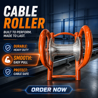 Rouleau de câble en aluminium Hourglass, cadre orange, avec boucles de transport, guides de soudure en acier usiné (supérieur et inférieur) pour le tirage et la pose d'infrastructure