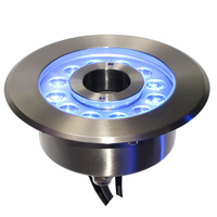 Уличный светодиодный фонтанный светильник DC24V, многоцветный RGB, 3-в-1, IP68, водонепроницаемый, из закаленного стекла, в форме кольца/пончика, с управлением DMX