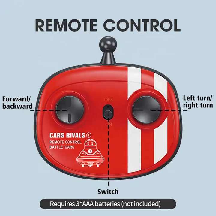 Wireless Radio Control Bumper Car Set Crash Game with Sound Led Light and Ejecting Driver Feature Head to Head Bumper Battle Toy