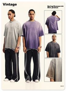 High Quality Men's Luxury <b>Tshirt</b> Heavy 100% Cotton Oversize Custom Logo T-Shirt Blank Mock Neck Heavyweight Oversized t Shirt - Product Image 2