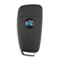 Clé télécommande universelle KEYDIY KD B02-3 à 3 boutons pour Audi, boutons métalliques, sans transpondeur/puce, lot de 5