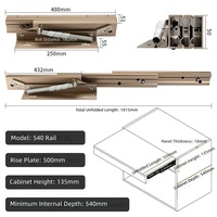 Rail coulissant de bureau escamotable en alliage d'aluminium JINRUIDA, avec système de ressort amortisseur pour extension de table rétractable
