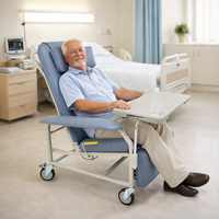 Chaise d'hôpital manuelle réglable, chaise de dialyse mobile, chaise médicale inclinable pour personnes âgées avec certificat CE et ISO