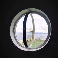 Ventanas Abatibles de Gran Tamaño con Marco de Aluminio, Vidrio Templado y Acero Inoxidable, Ventana Redonda para Uso Exterior