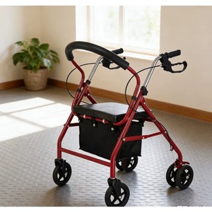Convenient Modern Elderly Shopping Trolley with Seat Wheels Basket <b>Walker</b> for <b>Disabled</b> People for Foot Body Head Application - Product Image 1