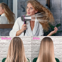 Sèche-cheveux ionique portable 2000W avec diffuseur pour usage domestique, hôtelier et extérieur - Qualité professionnelle de salon, moteur DC, 3 vitesses