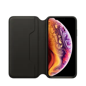 Capas de couro PU + PC flip para celular de alta qualidade para iphone 12 13 14 pro max plus mini com carteira e função de suporte